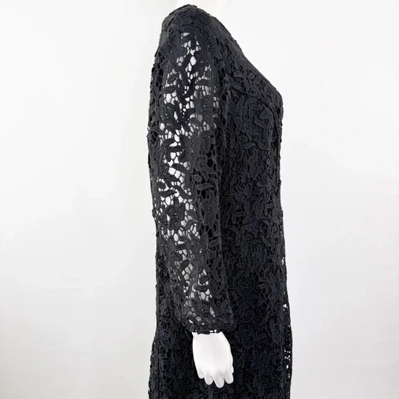 Jessica London Black Lace Midi Dress Plus Size 20W Formal Elegant Goth Witchy - Picture 5 of 9